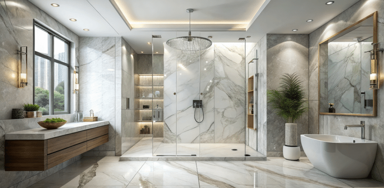 Marble Slab Bathroom Shower